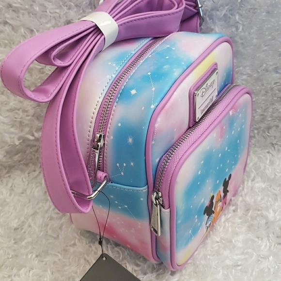 NWT Loungefly Mickey, Minnie and Pluto constellation camera crossbody bag - Picture 4 of 12
